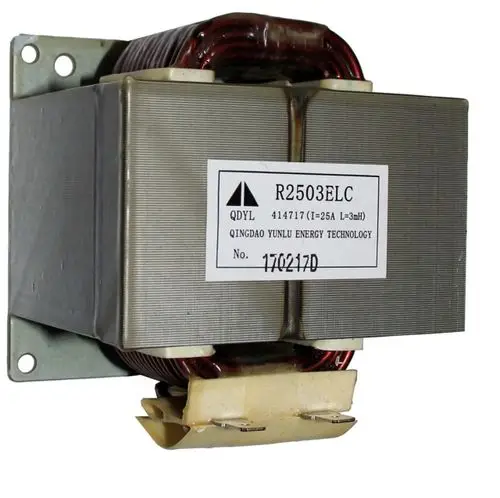 Spule von Wolf, hergestellt von Qingdao Yunlu Energy Technology, mit mehreren Wicklungen und einem metallischen Gehäuse. An der Unterseite befinden sich Anschlüsse.